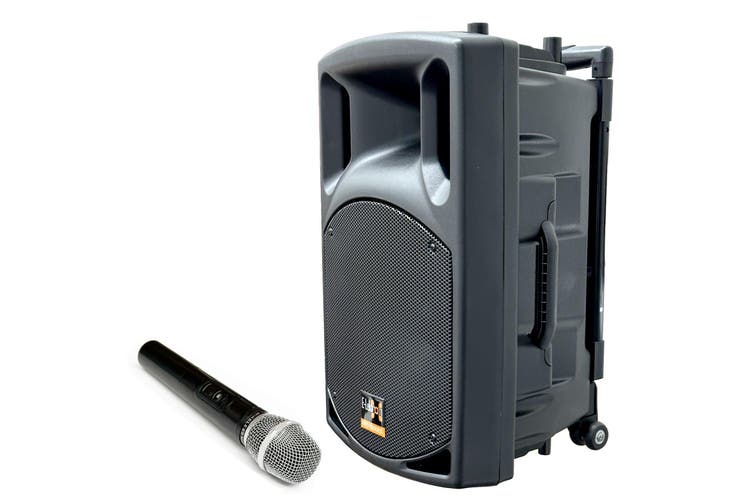 500W 10" inch Bluetooth Wireless linkable Portable Compact PA Speaker Sound System Recording incl. 1 Mic