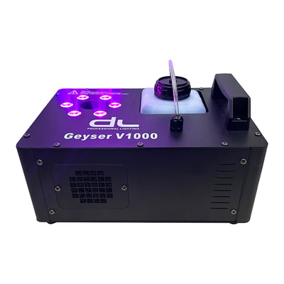 DL Geyser Vertical 1000W Tri-color RGB LED with Fluid Sensor Fog Machine come with Wireless Remote Control