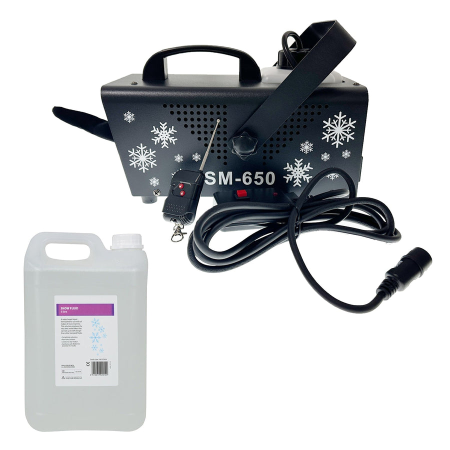 DL Strom II 650W Snow Machine artificial snow effects wireless control + 5L snow Liquid