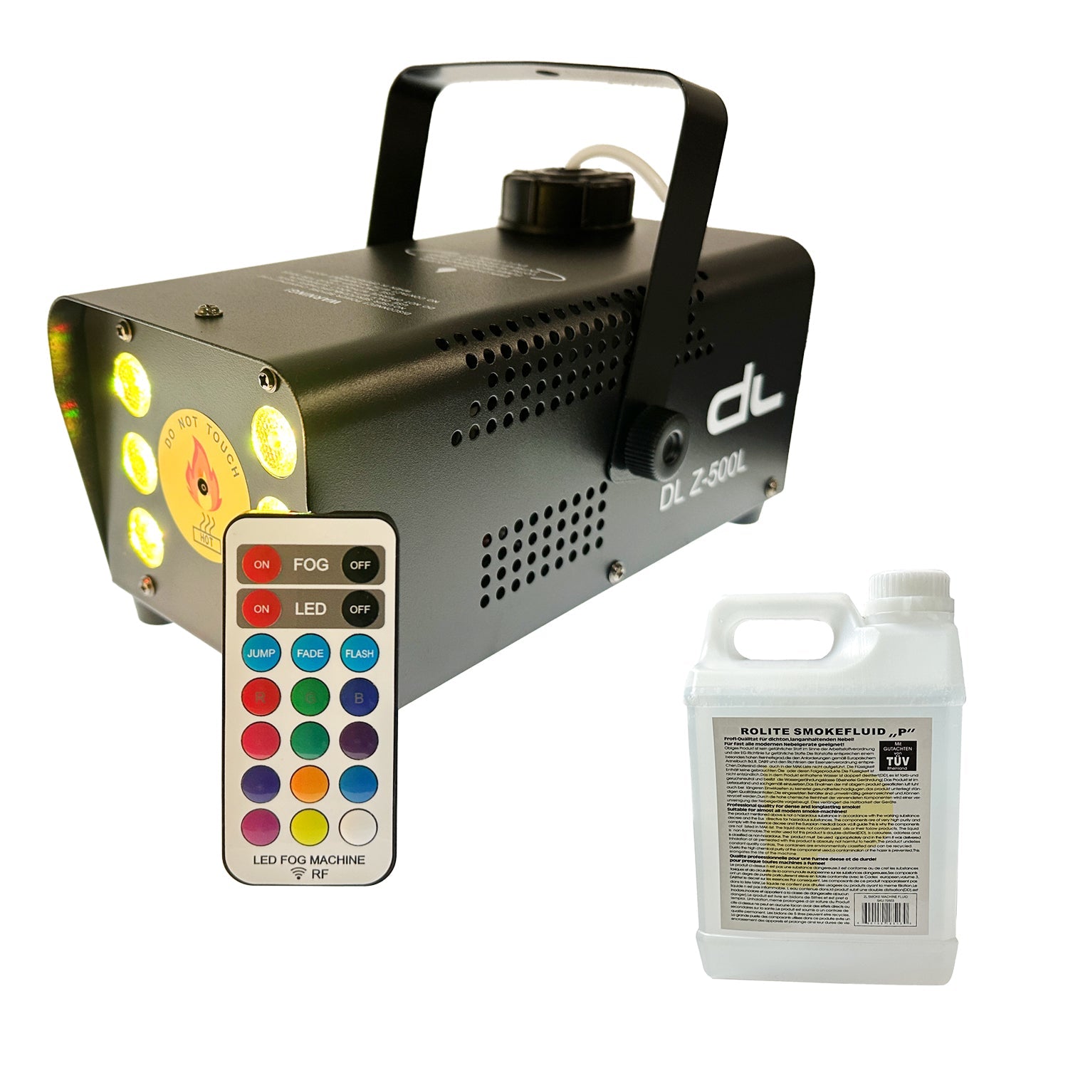 DL 500 Watt 18W RGB LED Fog Smoke Machine Wireless Controller With 1L Liquid