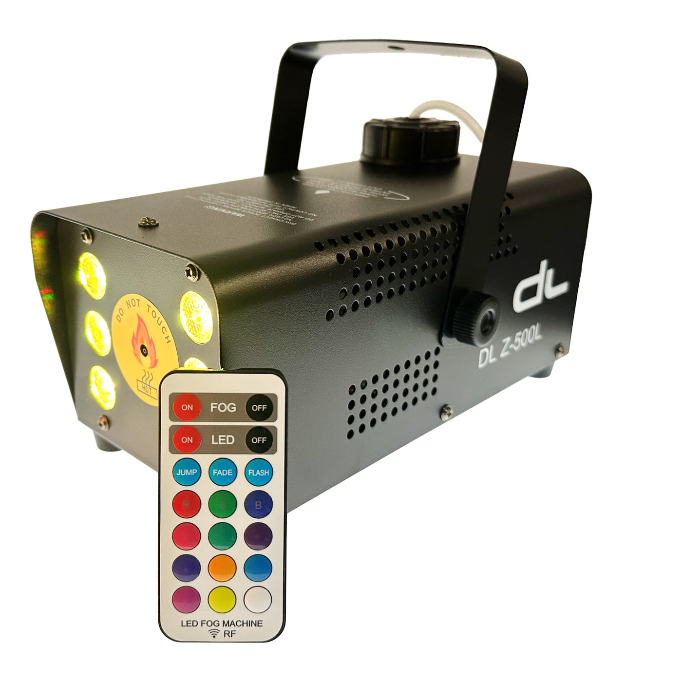 DL 500 Watt 18W RGB LED Fog Machine Smoke Machine with Wireless Controller for Stage Disco Halloween and Weddings