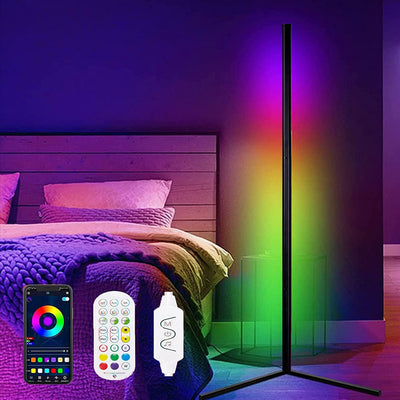 CORNER FLOOR LAMP RGB DREAM LED 120CM TALL SMART APP AND REMOTE CONTROL MUSIC SYNC RGB COLOR CHANGING LAMP