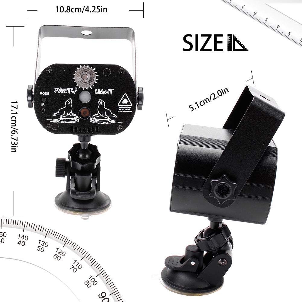 DJ DISCO STAGE PARTY LIGHTS LED SOUND ACTIVATED LASER LIGHT RGB FLASH STROBE PROJECTOR WITH REMOTE CONTROL