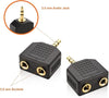 Headphone Splitter 3.5mm Jack 2x Stereo socket Plug Audio AUX Cable Adapter Gold