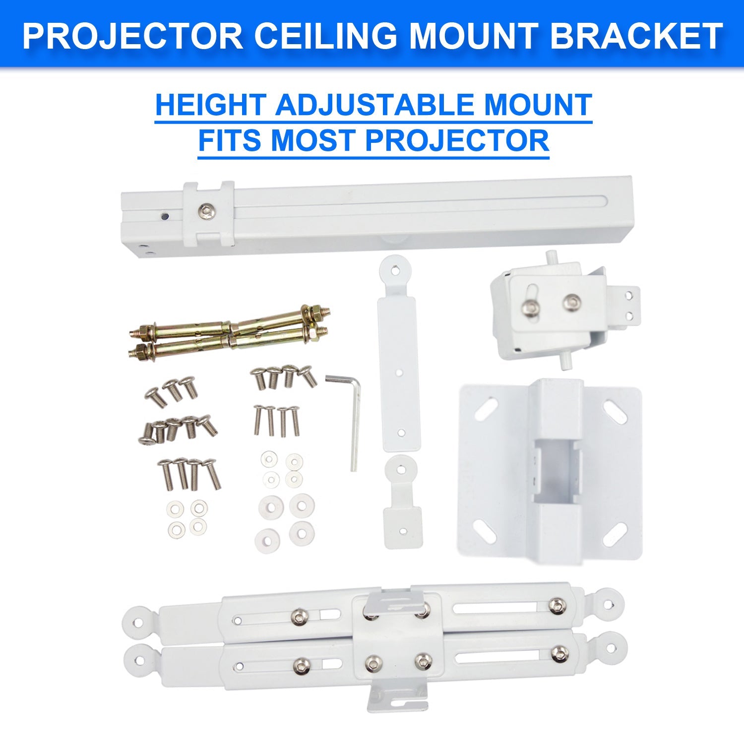 Adjustable LCD LED DLP Projector Bracket Ceiling Wall Tilt Mount Extension BAR