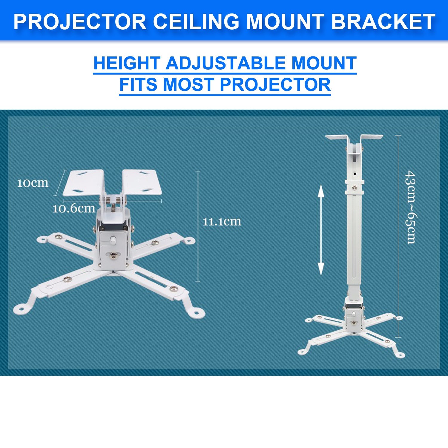 Adjustable LCD LED DLP Projector Bracket Ceiling Wall Tilt Mount Extension BAR
