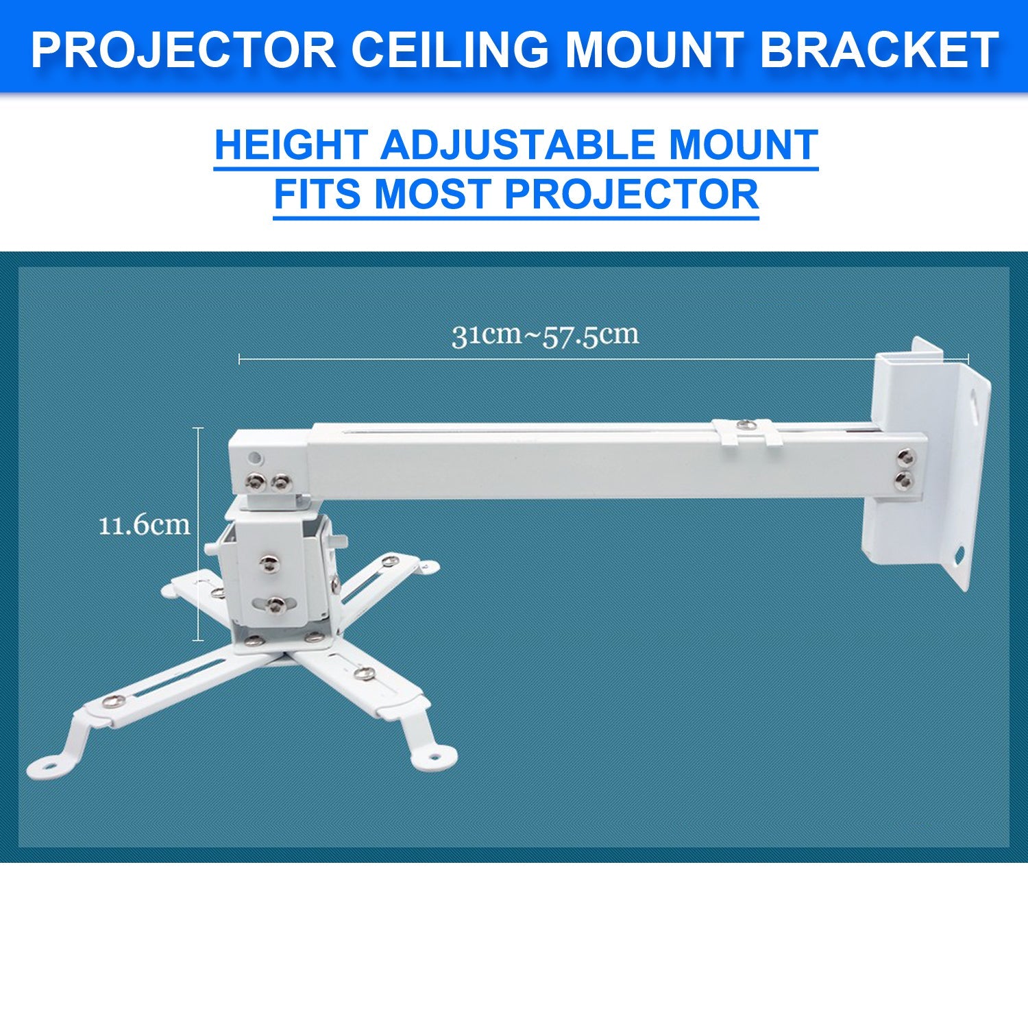 Adjustable LCD LED DLP Projector Bracket Ceiling Wall Tilt Mount Extension BAR