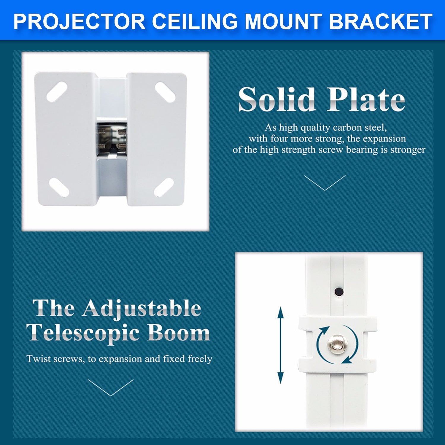 Adjustable LCD LED DLP Projector Bracket Ceiling Wall Tilt Mount Extension BAR