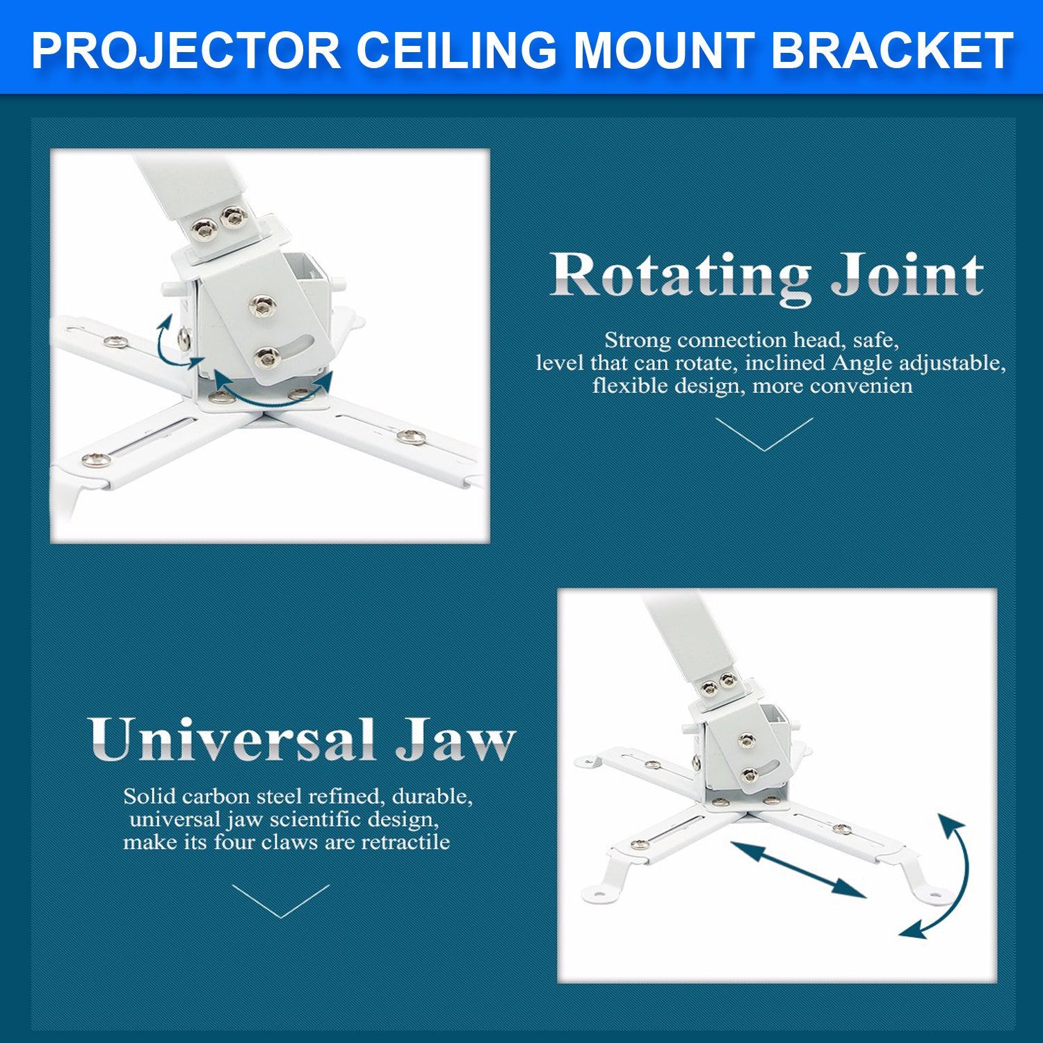 Adjustable LCD LED DLP Projector Bracket Ceiling Wall Tilt Mount Extension BAR