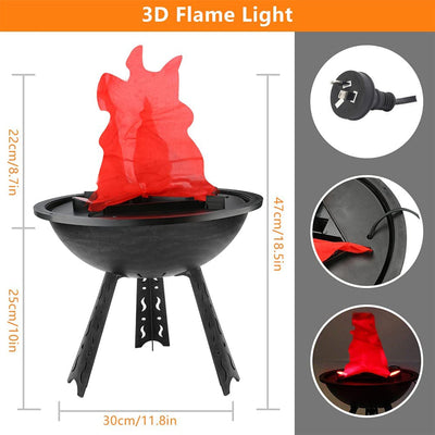 CR Lite 3D Realistic Flickering Flames Light 30cm Table Lamp LED Fake Fire Effect Light Campfire Lamp