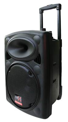 Portable Bluetooth Speaker PA Sound System 10″ Inch 500w Compact Lightweight Battery + 1x Wireless Mic + 2x Wireless Headset