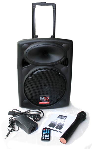 10″ Inch Bluetooth Portable Speaker Set 500w Mobile PA Sound System Battery + 1 Wireless Microphone + Stand