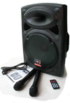 2x12" Inch 1500w Bluetooth Portable+active Loud Speaker Set Sound System with 2 Microphones and Stands