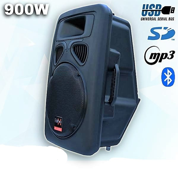2x15" Inch 1800w Bluetooth Portable Active Speaker Set Sound System + 2 Microphones + Stands