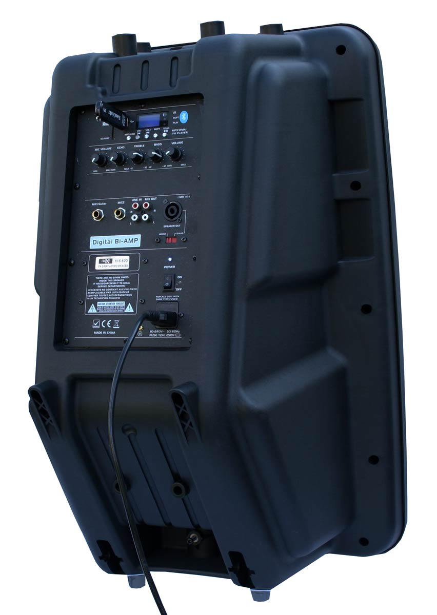 2x15" Inch 1800w Bluetooth Portable Active Speaker Set Sound System + 2 Microphones + Stands