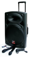 2x 15" Inch 1800w Bluetooth Portable Sound System + Active Speaker Battery Operate USB Record 2 Microphones
