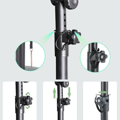 DL Enlarged Metal Desk Clamp-on Studio Monitor Stand(Single)