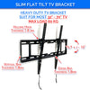 Slim Tilt Flat TV Wall Mount for 32"-70" Led Lcd Plasma TV Monitor Bracket Max Load Capacity Up to 60kg