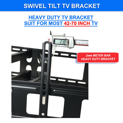 Full Motion Articulating Swivel Tilt Lcd Led Flat TV Wall Mount Bracket for 42"-70" Tvs Easy to Install 70kg Capacity