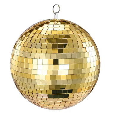 4 Pack 10 inch Mirror Disco Balls (2 Gold + 2 Silver) Reflective Hanging Decoration for Parties Events Weddings & Home Decor