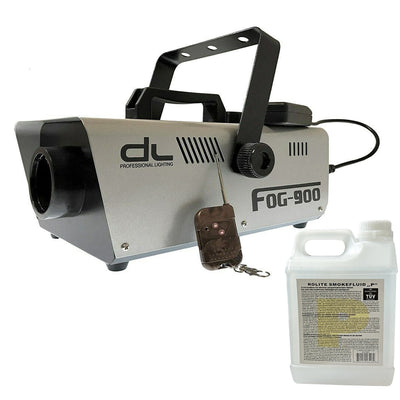 900w Fog Smoke Machine Package with Wired and Wireless Remote Control + 2L Liquid