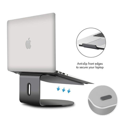 DL Ergonomic Design Aluminum Laptop Stand With 360 Rotating Base For Collaborative Work Compatible With All Laptop Macbook Up To 17 Inch Mount