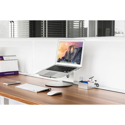 DL Ergonomic Design Aluminum Laptop Stand With 360 Rotating Base For Collaborative Work Compatible With All Laptop Macbook Up To 17 Inch Mount