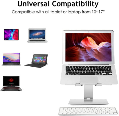 DL Foldable Laptop Stand Riser Ergonomic Desk Mount Aluminum Alloy Height & Tilt Adjustable Compatible with 10-17Notebook MacBook Max Load 8kg