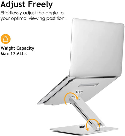 DL Foldable Laptop Stand Riser Ergonomic Desk Mount Aluminum Alloy Height & Tilt Adjustable Compatible with 10-17Notebook MacBook Max Load 8kg