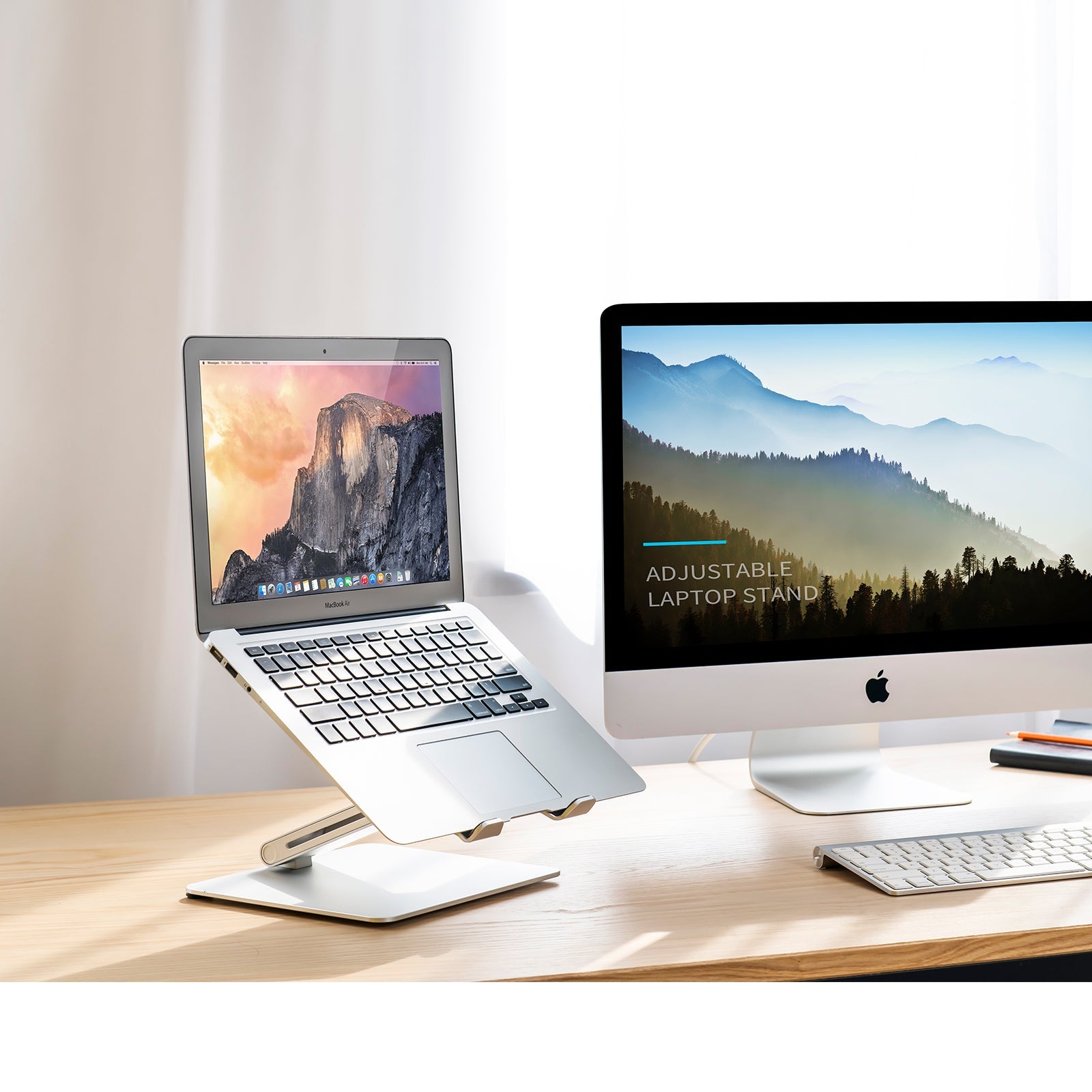 DL Foldable Laptop Stand Riser Ergonomic Desk Mount Aluminum Alloy Height & Tilt Adjustable Compatible with 10-17Notebook MacBook Max Load 8kg