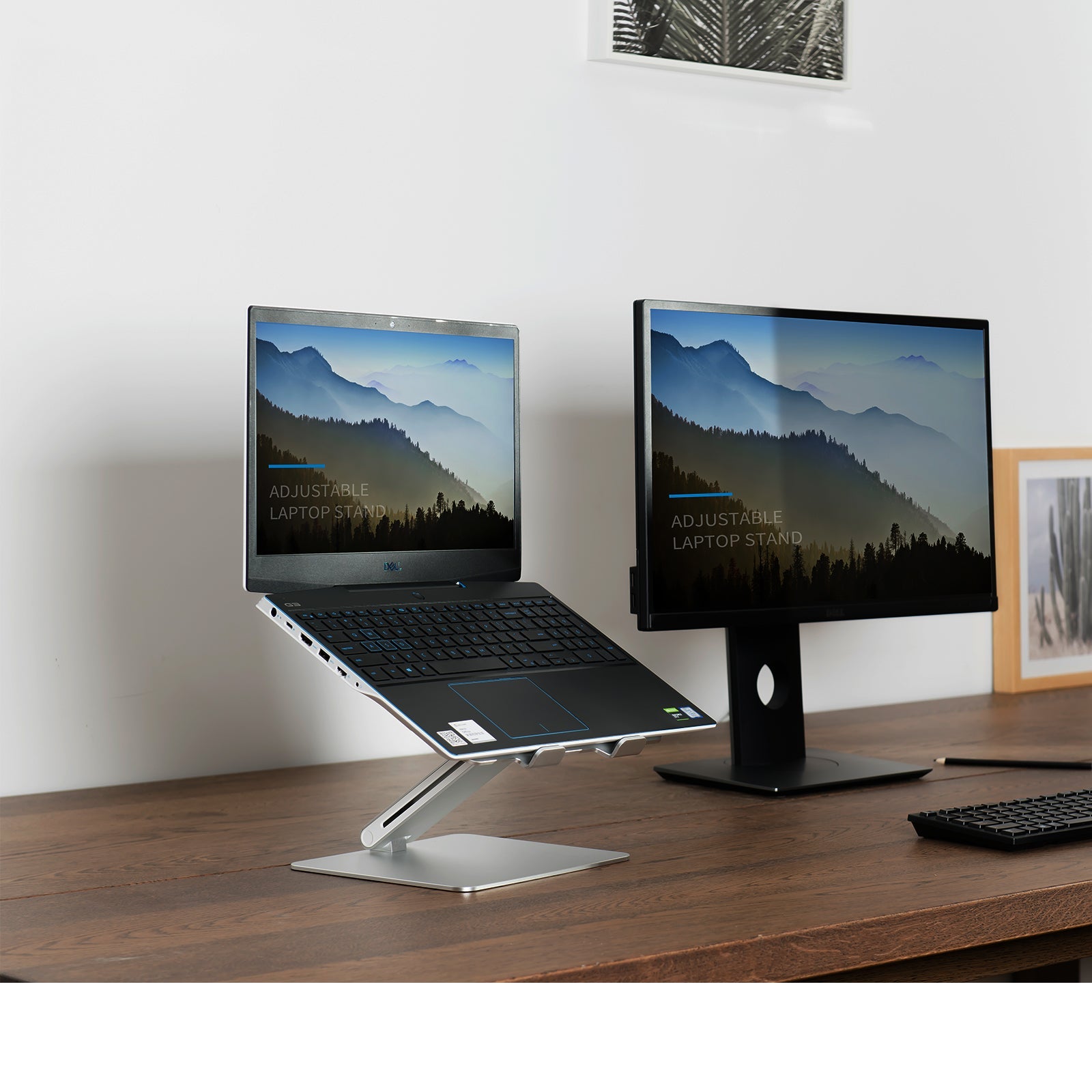 DL Foldable Laptop Stand Riser Ergonomic Desk Mount Aluminum Alloy Height & Tilt Adjustable Compatible with 10-17Notebook MacBook Max Load 8kg