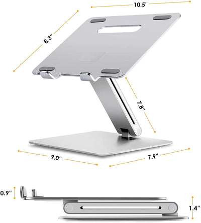 DL Foldable Laptop Stand Riser Ergonomic Desk Mount Aluminum Alloy Height & Tilt Adjustable Compatible with 10-17Notebook MacBook Max Load 8kg