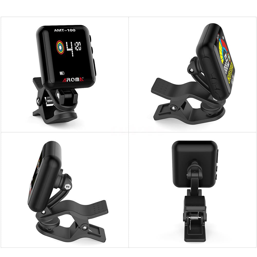 Aroma AT-102 Rechargeable Chromatic Clip On Tuner for Guitar Ukulele Violin