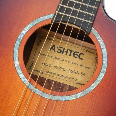 ASHTEC AS801 Premium Slim Body Electric Acoustic Guitar