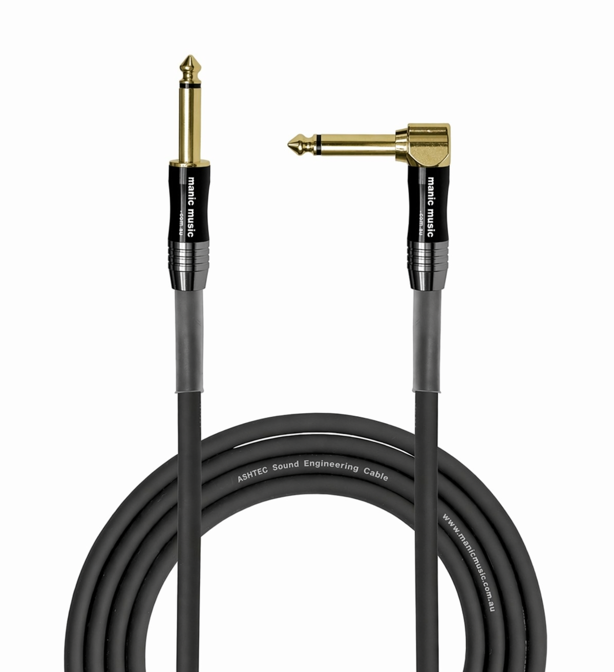 ASHTEC Slick Series Guitar Lead Instrument Cable Straight or Right Angled Jack