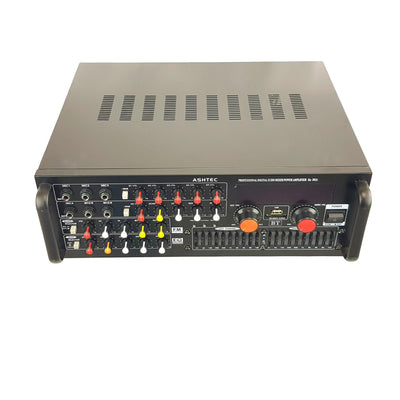Ashtec 1200W Bluetooth Powered Mixer Amplifier 10 Channel For Karaoke Guitar or DJ