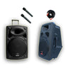 2x 15" Inch 1800w Bluetooth Portable Sound System + Active Speaker Battery Operate USB Record 2 Microphones