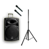 12″ Inch Portable Bluetooth Speaker Set 700w Mobile PA Sound System Battery + 2 Wireless Microphones + Stand