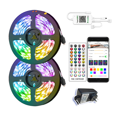 Bluetooth 10m 5050 RGB Chip 300 LEDs Music Strip Decoration Waterproof Lights 40 Key IR Controller With Power Supply