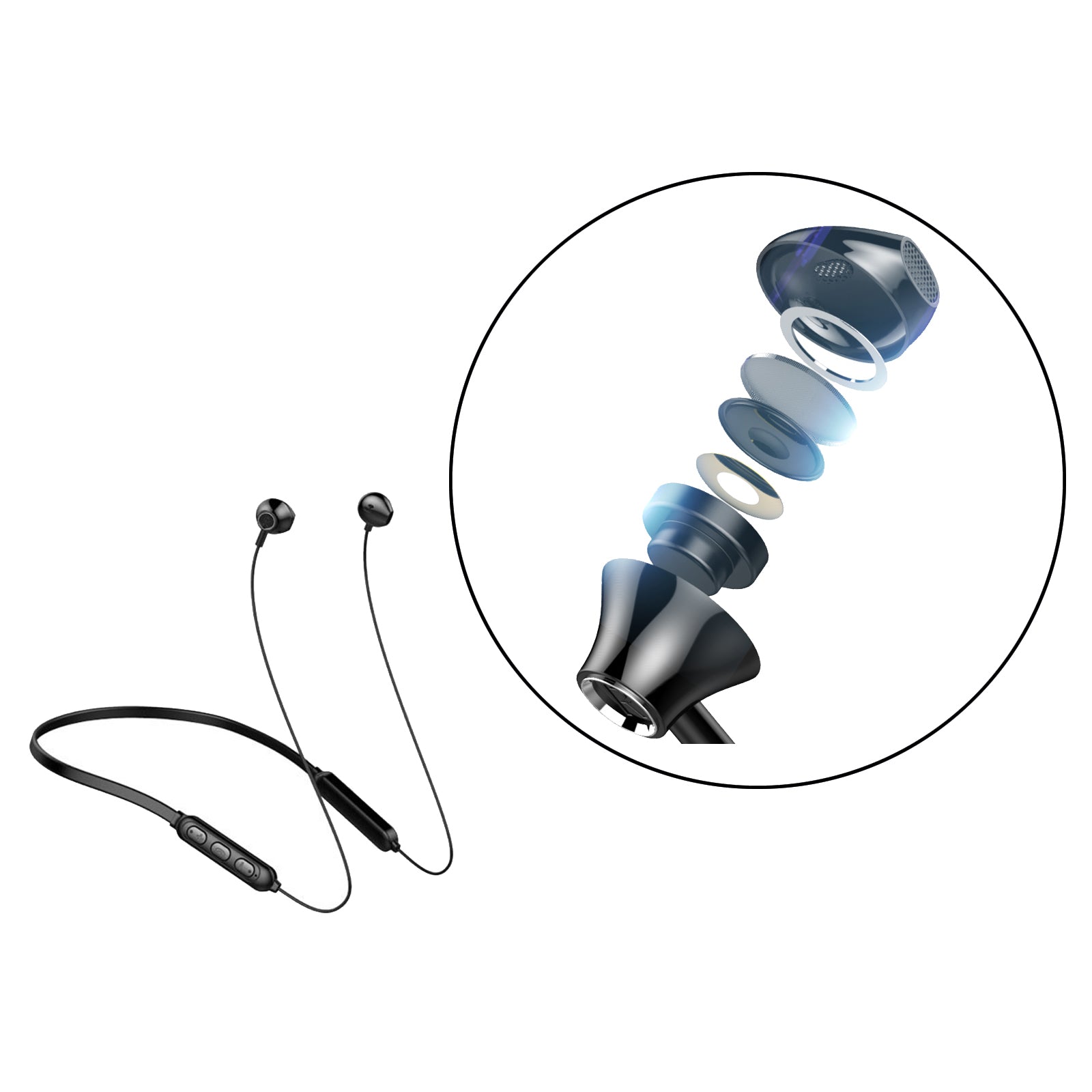 Wireless Stereo Earphones Bluetooth 5.0 Sport Metal Neckband Magnet Water proof FREE POSTAGE