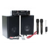 Complete Karaoke System Bluetooth Mixer Amplifier Speakers Cordless Microphones Cables