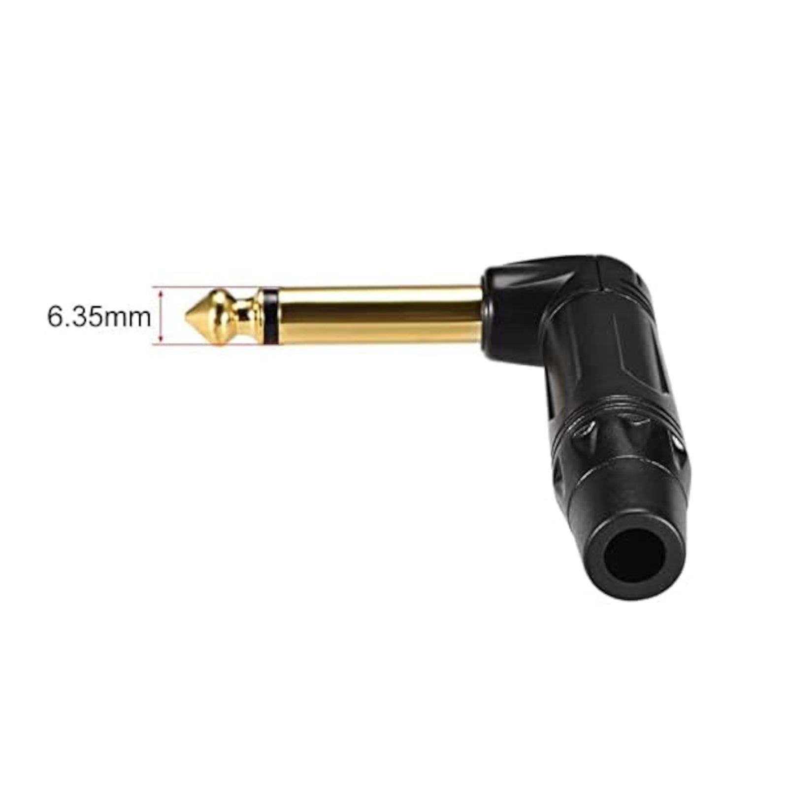 Premium 1/4" Guitar jack 6.35mm TS / TRS 90° L-shaped Right Angle Plug Stereo or Mono