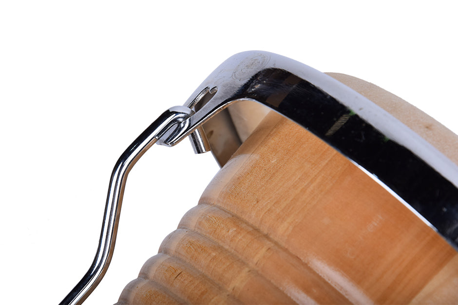 Bongo Drums Set Natural Hide and Timber Double 6.5 & 7.5 Inch