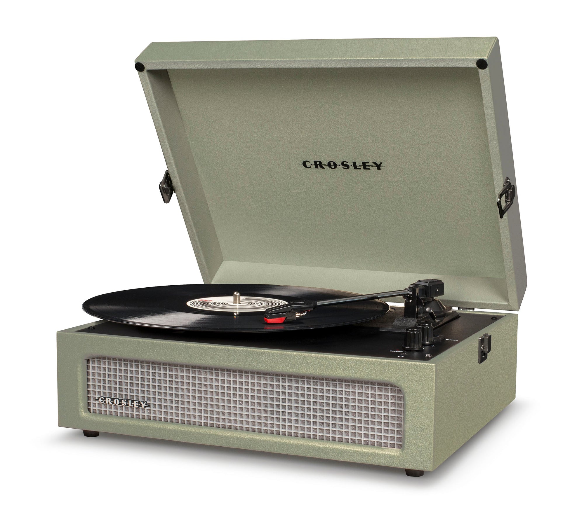 Crosley Voyager Bluetooth Portable Turntable - Sage + Bundled Majority D40X Bluetooth Speakers - Black