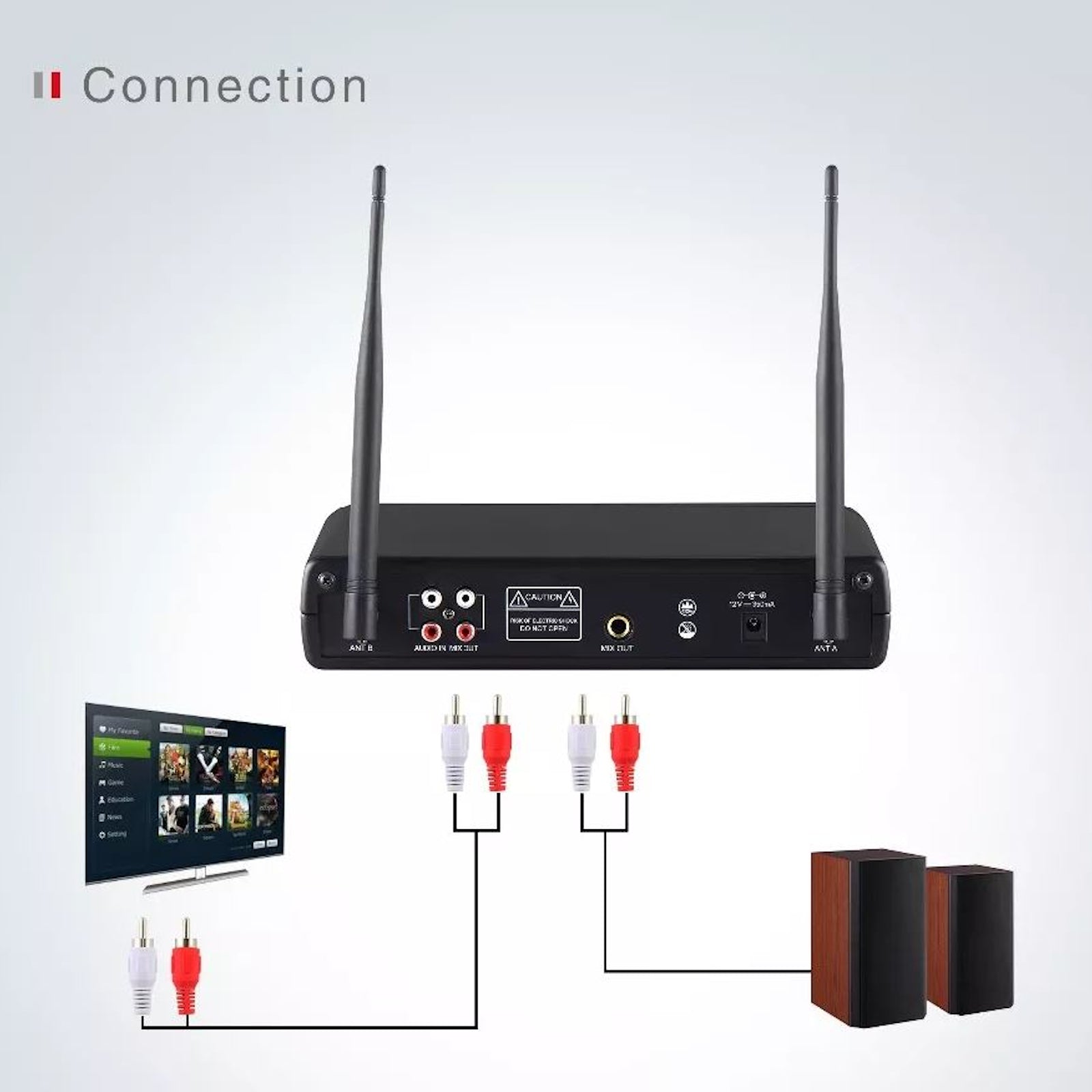 Wireless Microphone System for Karaoke with Bluetooth Audio Streaming Mixer