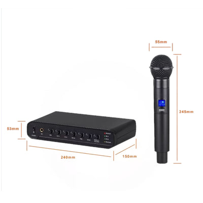 Wireless Microphone System for Karaoke with Bluetooth Audio Streaming Mixer