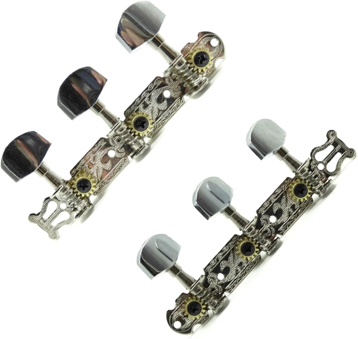 3 on Panel Guitar String Tuning Pegs Machine Heads for Acoustic Guitar Chrome