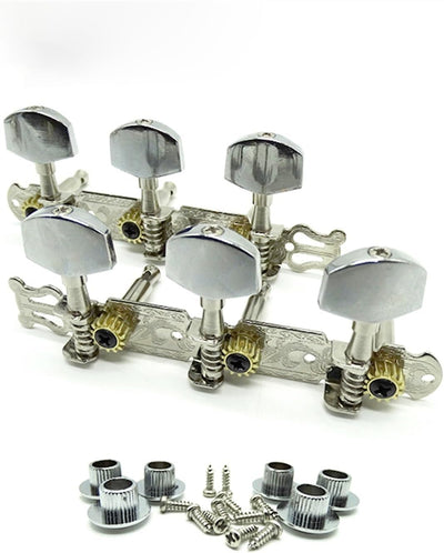 3 on Panel Guitar String Tuning Pegs Machine Heads for Acoustic Guitar Chrome
