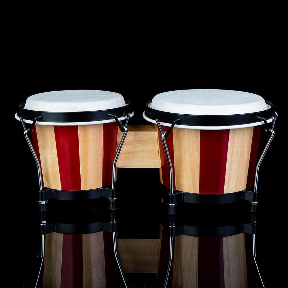 Bongo Drums Natural Hide & Timber Tuneable Double 6.5 & 7.5 Inch