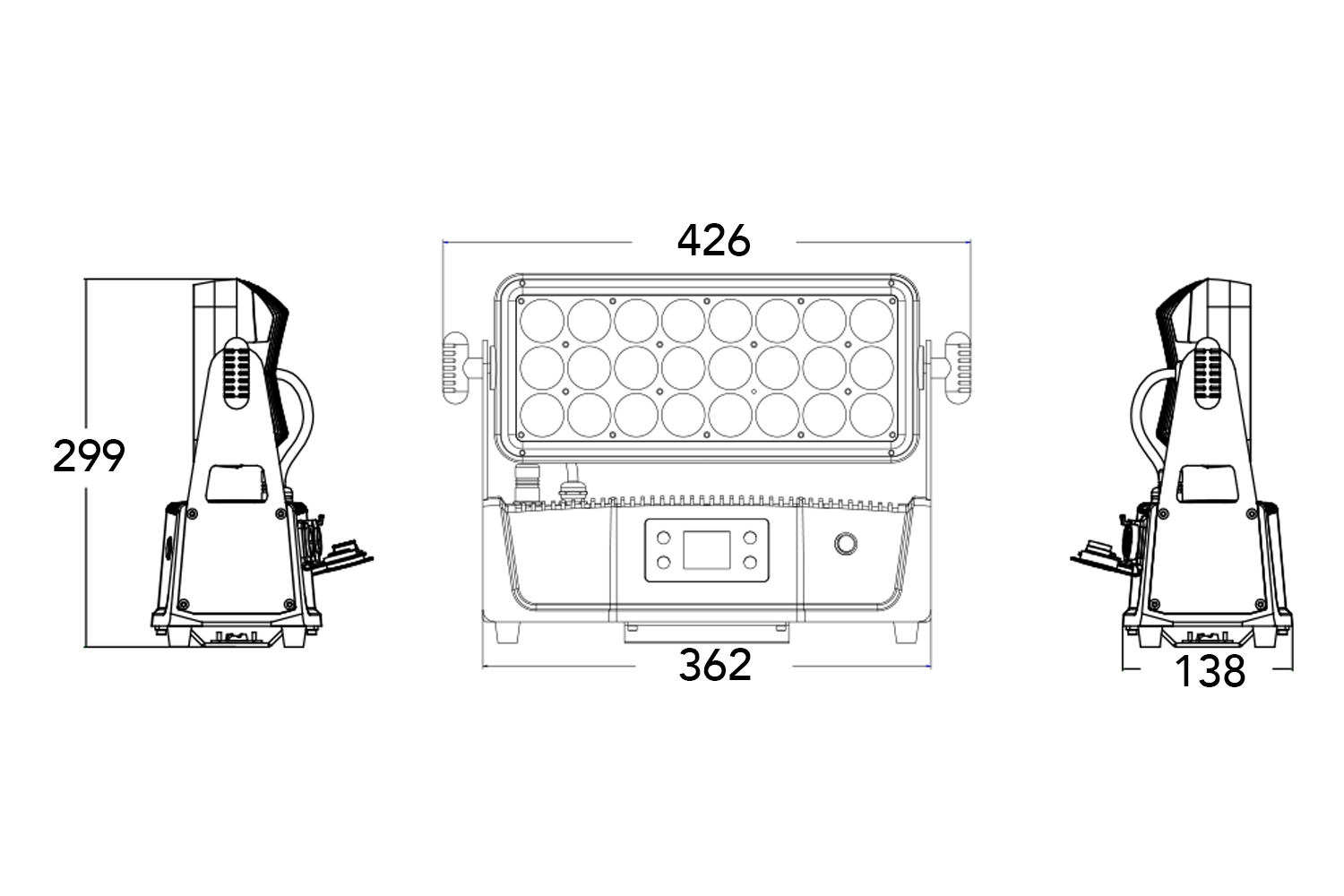 Event Lighting DELUGE24X12BH - Outdoor Battery 24x 12W RGBWAU Brick Style Wash
